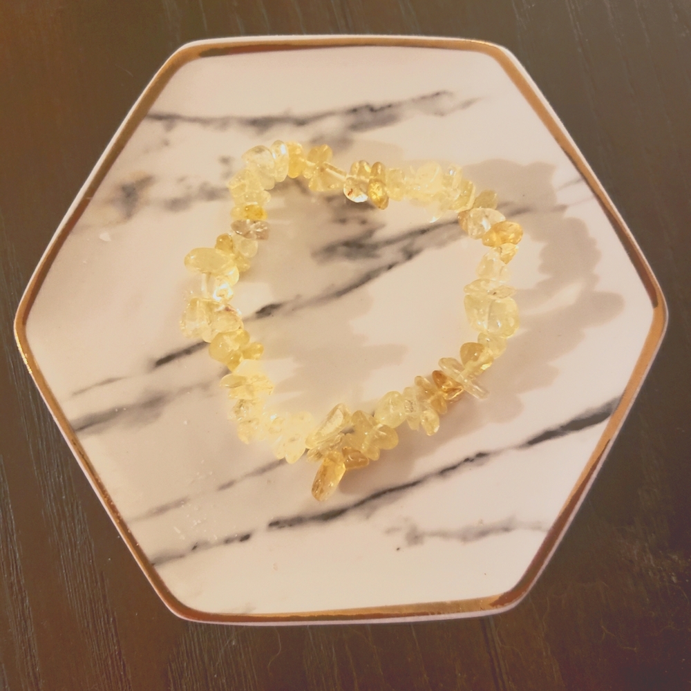 Natural Citrine Stone Chip Bracelet